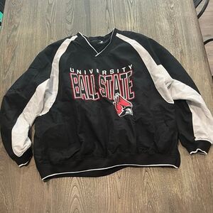Vintage Badger Sports Cardinals Ball State Hockey Windbreaker Jacket Black Sz M